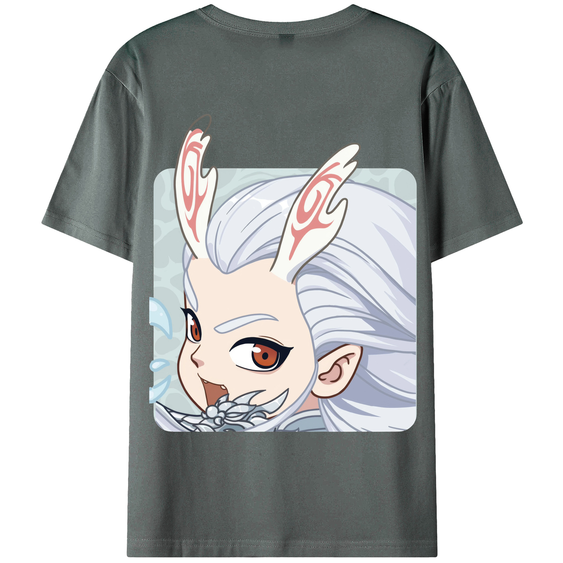 （画像用） Ne Zha 2 ナタ 魔童の大暴れ 綿100％ メンズ半袖Tシャツ（バックプリント） 通気性